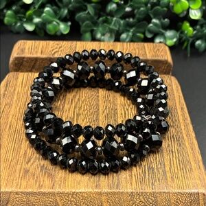 Sophisticated Black Crystal Bracelet